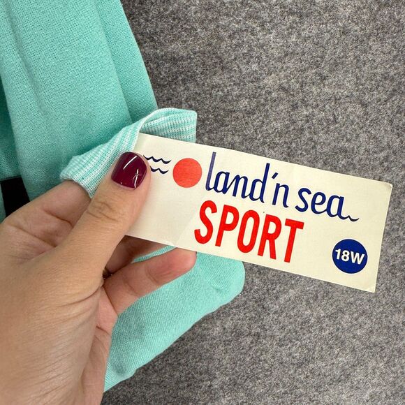 New Land'n Sea Sweatshirt Women 18W Plus Blue Snowflake Fleece Long Sleeve - Picture 4 of 10